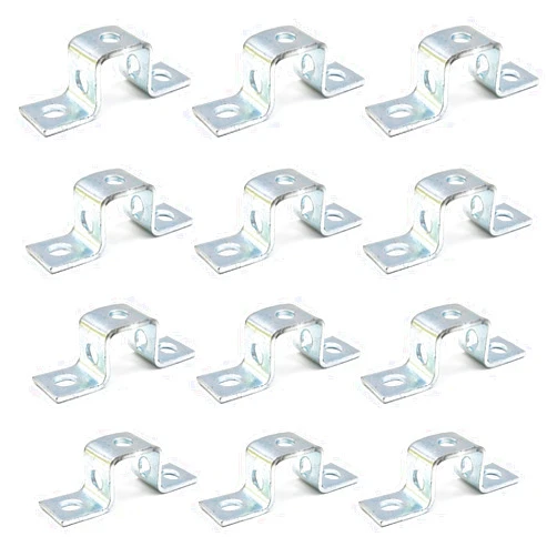 FlixGrdy (12 Pcs) 5 Hole Steel Electrogalvanized U Shaped Strut Connector Bracket, 1-3/4