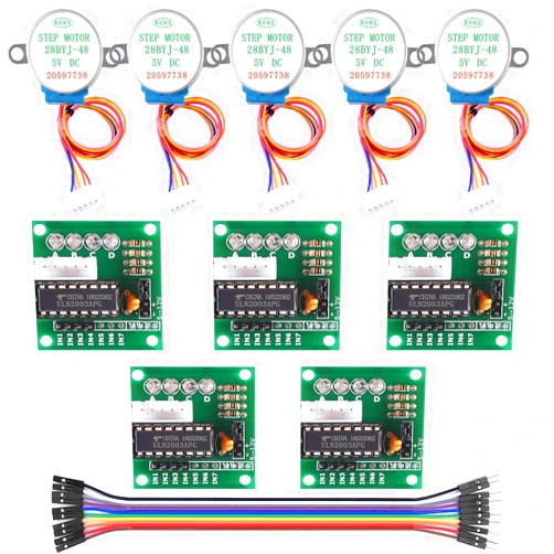 CenryKay 5 Sets 28BYJ-48 ULN2003 5V Small Stepper Motor，ULN2003 Driver Board 28BYJ-48 Stepper Motor Compatible with Arduino