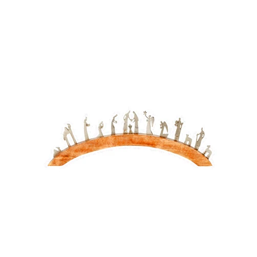 Enesco Izzy and Oliver This is The Moment by Wendy Wiinanen Arched Nativity Figurine, 6.75 Inch, Multicolor