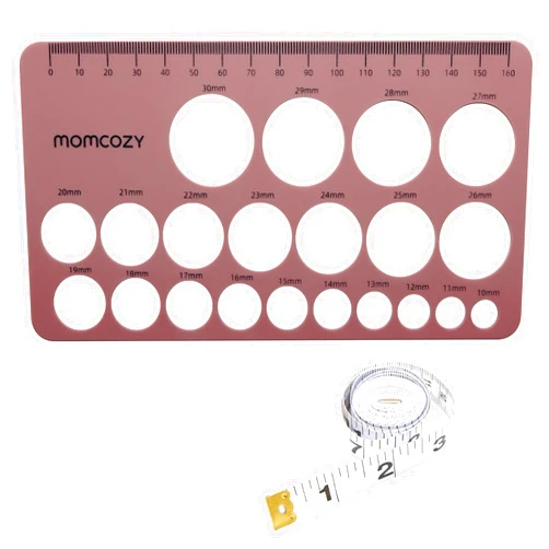 Momcozy Nipple Ruler for Flange Sizing, Soft & Flexible Silicone Measurement Tool for Breast Pump Sizing, Compatible with Momcozy, Medela, Spectra, Lansinoh, Easy to Use for Comfortable Pumping
