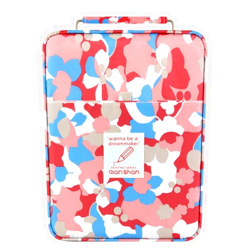 Qianshan Pencil Case Holder Slot - Holds 202 Colored Pencils or 136 Gel Pens with Zipper Closure - Large Capacity Polyester Pen Organizer for Watercolor Pens or Markers - Perfect for Artist Camouflage Floret