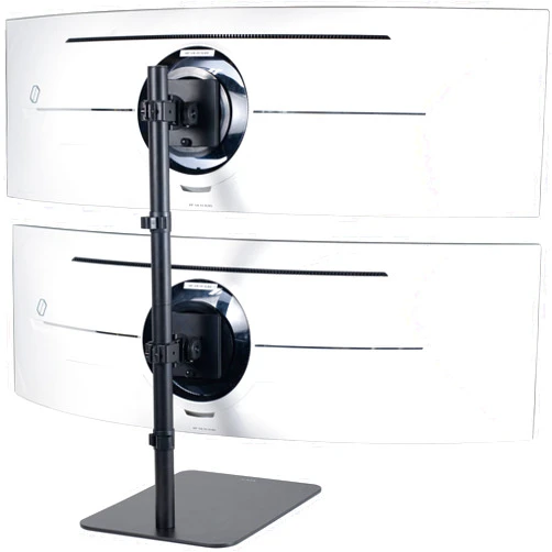 VIVO Freestanding Dual Vertically Stacked Ultra-Wide Monitor Desk Stand, Extra Tall Heavy Duty Adjustable Mount for 2 Ultrawide Screens up to 49 inches, 44 lbs Per Screen Capacity, Black, STAND-V202L