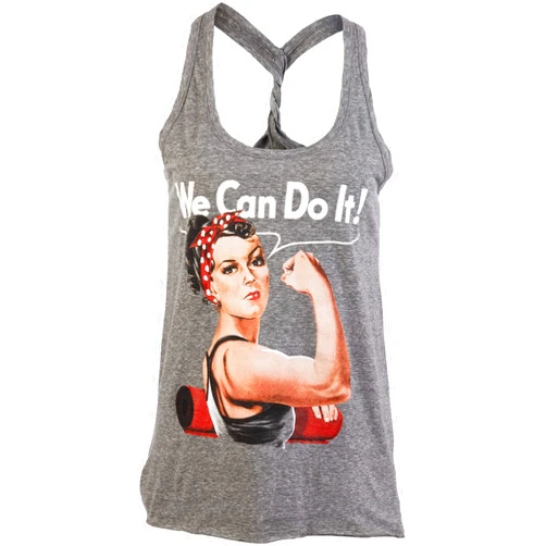 Ann Arbor T-shirt Co. Rosie The Yogi | Cute, Funny Riveter Yoga Mat Fun Workout Racerback Tank Top for Women