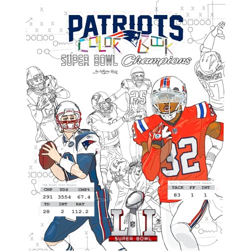 Anthony Curcio New England Patriots 2017 Super Bowl Champions: The Ultimate Football Coloring, Activity and Stats Book for Adults and Kids
