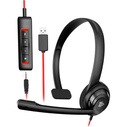 NUBWO HW02 USB Headset with Microphone Noise Cancelling &in-line Control, Ultra Comfort Computer Headset for Laptop pc, On-Ear Wired Office Call Center Headphone for Boom Skype Webinars（Black）