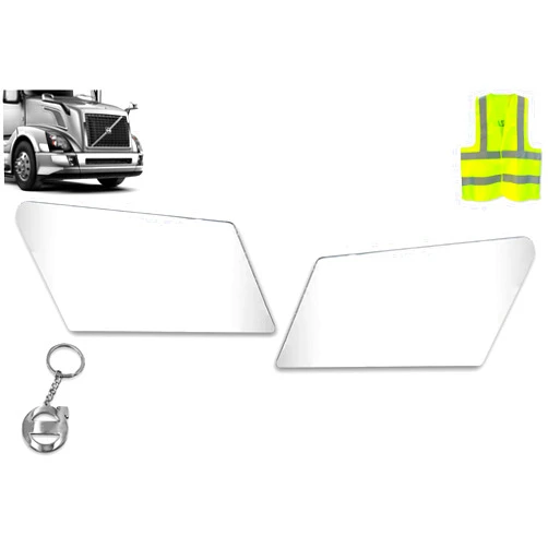 KOZAK Chrome Fender Trims Set (Left Driver Side and Right Passenger Side) Compatible with Volvo VNL 2004-2017 Includes Logo, Keychain, and Reflective Vest
