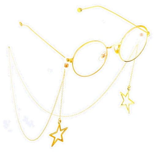 Sopaila Metal Pentagram Eyeglass Chain Holder Necklace Sunglasses Strap Cords with Star