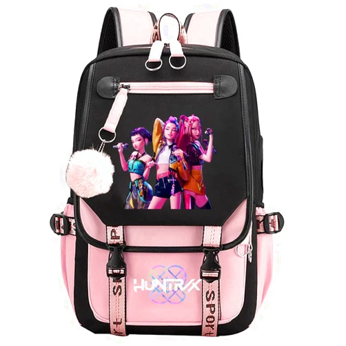 Invaxe Demon Hunter Backpack Korean Casual Daypack Laptop Bag Unisex Kpop Backpack Lightweight Travel Backpack