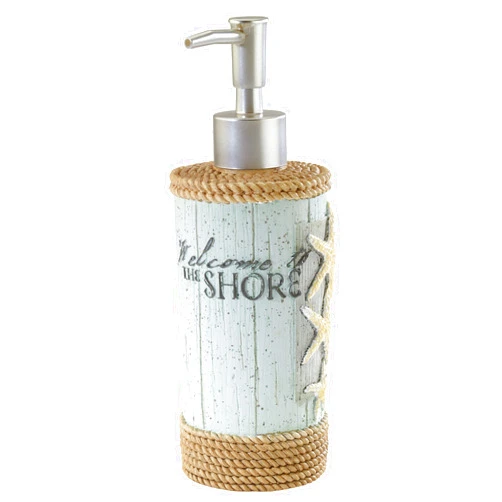 Avanti Linens - Soap Dispenser/Lotion Pump, Guest Bathroom Essentials, Coastal Inspired Bathroom Decor (Beachcomber Collection)