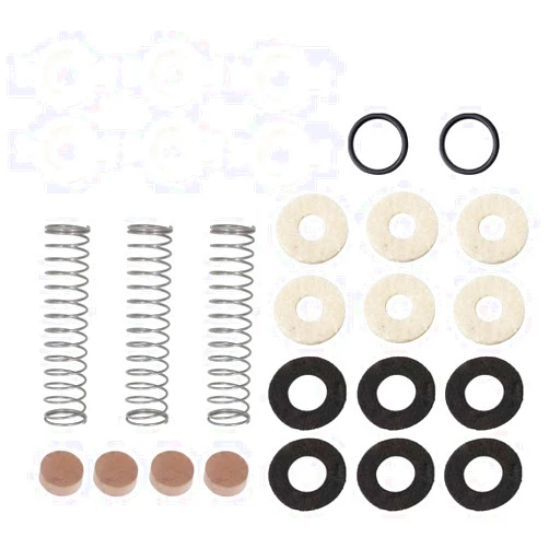 TUOREN Trumpet Repair Kit include 6 Piston Valve Guides 12 Felt Washers 4 Water Key Spit Valve Cork Pad 3 Spring 2 O Ring Bumper Stopper Trumpet Valve Replacement Parts