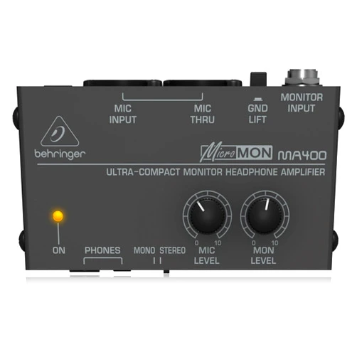 Behringer Micromon MA400 Ultra-Compact Monitor Headphone Amplifier, 15Hz-25 kHz Bandwidth, 2 kOhms Input Impedance