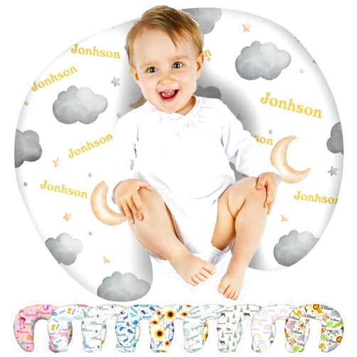 FwSYouMAI Personalized Nursing Pillow Cover for Baby Boy Girl Custom Removable Cover for Breatfeeding Pillows Ultra Soft Comfortable Cover 23