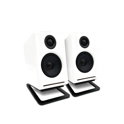 Audioengine A2 White Bluetooth Speakers and DS1M Metal Stands