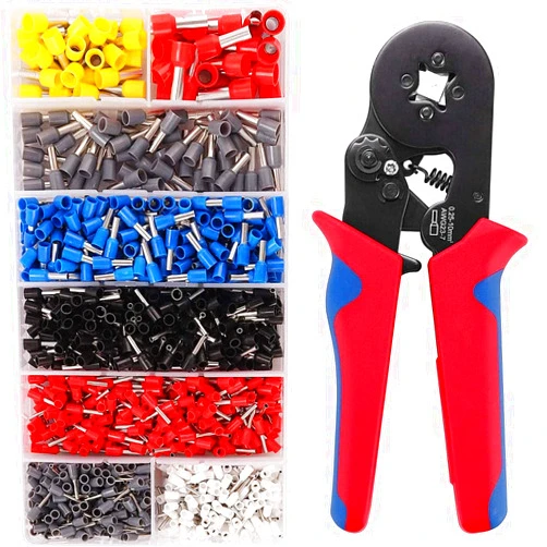 POSKNGNH 1250Pcs Ferrule Crimping Tool Kit AWG23-7 Professional Ratchet Crimping Tool Kit