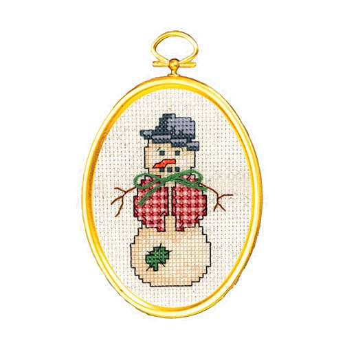Janlynn 21-1797 14 Count Dapper Snowman Mini Counted Cross Stitch Kit, 3