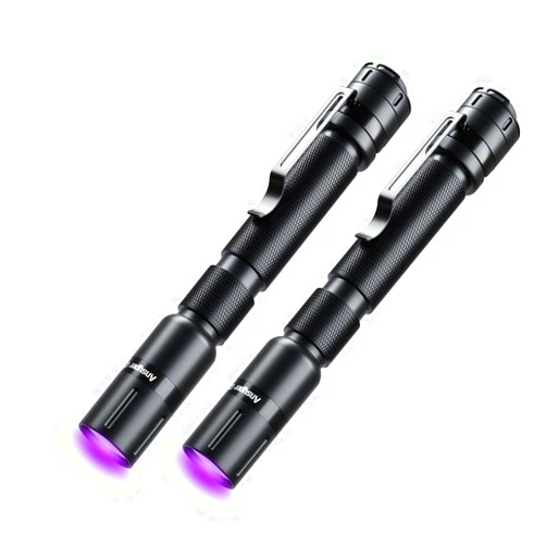 Ansyper CC UV Flashlight 2 Pack Ultraviolet, 395nm Mini Penlight Portable and Compact Black Light for Pet Urine and Stain Detection, Hotel Cleaning, ID Check, Handheld Detector