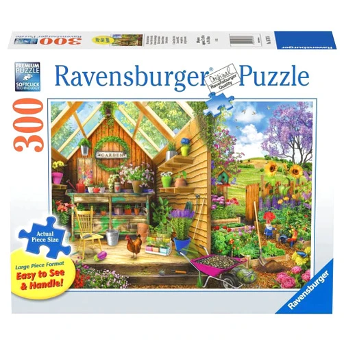 Ravensburger Gardener's Getaway Large Format Jigsaw Puzzle - 300 Pieces | Designed for Adults | Every Piece is Unique | Softclick Technology Relaxing Gardening Theme