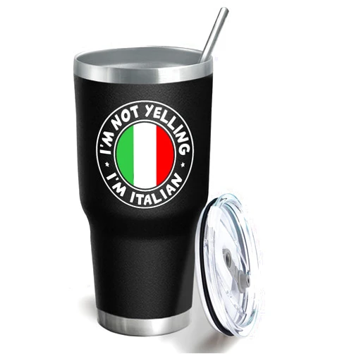 Generic I'm Not Yellings I'm Italian Flag Italias Italy Tumbler With Lids For Coworkers