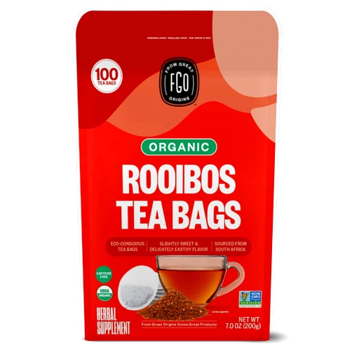 FGO Organic Rooibos Tea, Eco-Conscious Tea Bags, 100 Count, Packaging May Vary (Pack of 1)