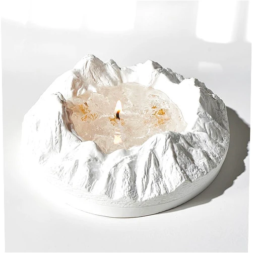 VVEEKEND Decorative Candle, Jelly Wax Scented Candle, Home Decor Sculpture, Mountain-Shaped Table Decor Candle,Home Decoration with Himalayan Ambiance.