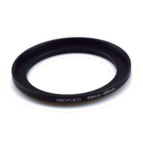 AMOPOFO Universal 49-58mm /49mm to 58mm Step Up Ring Filter Adapter for UV,ND,CPL,Metal Step Up Ring Adapter