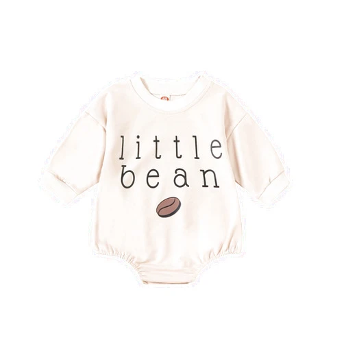 Youweixiong Newborn Baby Boy Girl Romper Bubble Long Sleeve Little Bean Bodysuit Ovesized Sweatshirt Infant Casual Shirts Top