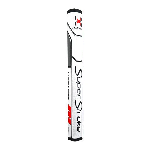 Super Stroke Superstroke Traxion SS2R™ Squared Golf Putter Grip, White/Red/Gray (SS2R™) | Advanced Surface Texture That Improves Feedback and Tack | Minimize Grip Pressure with a Unique Parallel Design