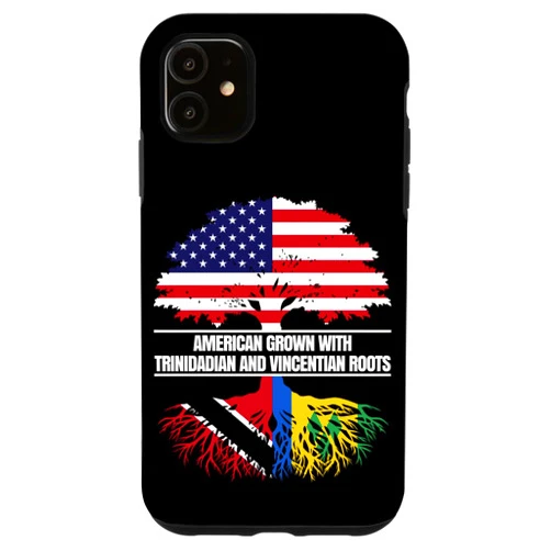 Trinidad Tobago and Vincent Roots American Grown with Flag Heritage Trini Vincentian Roots Case for iPhone 11