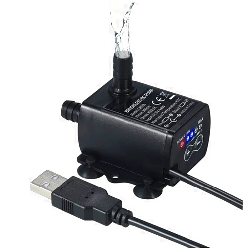 Decdeal Submersible Water Pump Aquarium Fountain with Flow Adjustment Function and USB Interface, DC 5V 4.8W 300L/H Lift 300cm