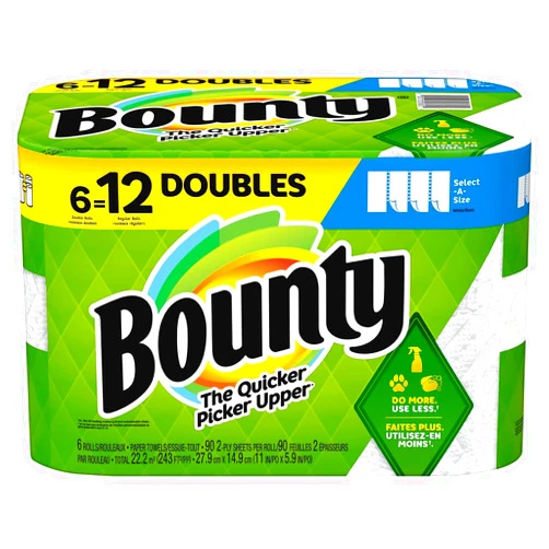 Bounty 1939879 Select-A-Size Kitchen Rolls Paper Towels 2-Ply 110 Sheets/Roll (74801/95054)