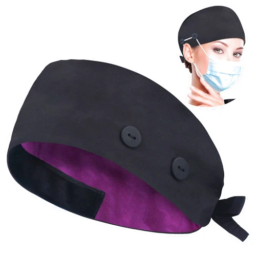 ABAMERICA Working Caps with Button and Sweatband, Adjustable Working Hats for Women Men, One Size(Tie Back or Toggle)