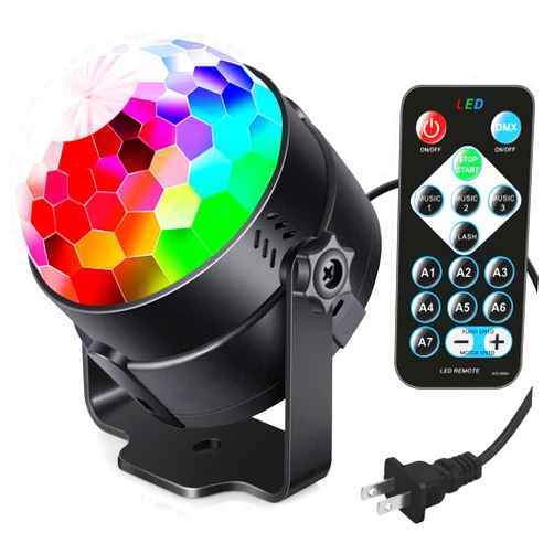 Luditek Sound Activated Party Lights with Remote Control Dj Lighting, Disco Ball Strobe Lamp 7 Modes Stage Light for Home Room Dance Parties Birthday Karaoke Halloween Christmas Decorations