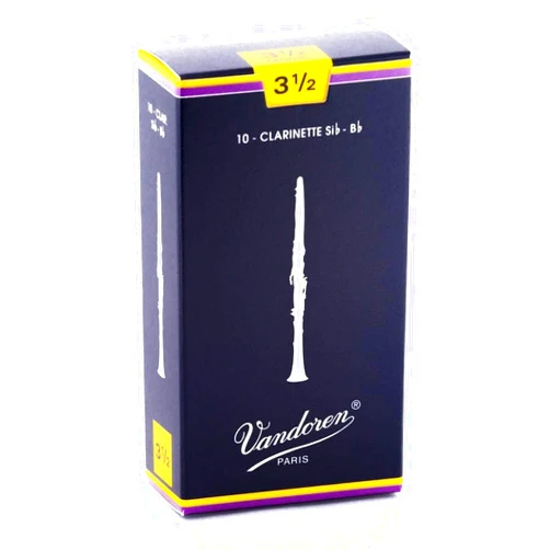 Vandoren Traditional Bb Clarinet Reeds Strength 3.5 Box of 10 (Strength 3.5 Box of 10)