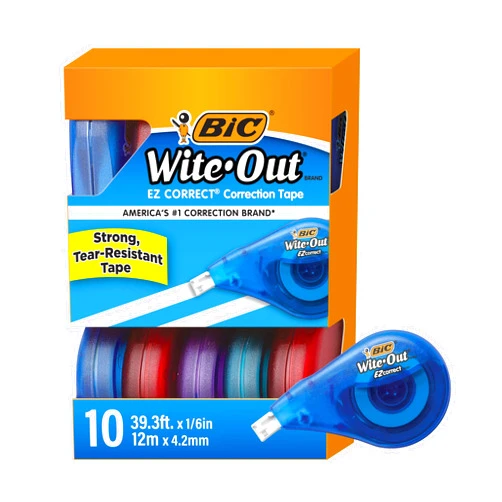 BIC(R) Wite-Out(R) Correction Tape, 471 3/5in., Pack Of 10, BICWOTAP10