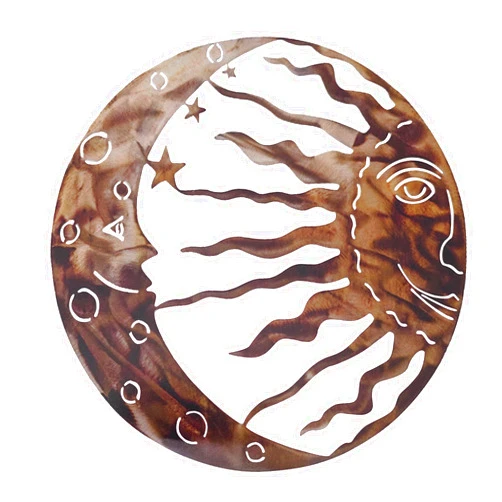 CIEL & MARS CIEL&MARS 12 Inch Metal Wall Art - Outdoor Decor for Patio, Garden, and More - Stunning Outdoor Wall Decor Celtics Gifts Wiccan Mandala Garden Wall Art Decor for Outside Brown