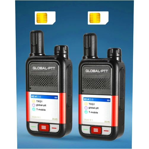 Globalptt 2-Pack Global PTT 4G Walkie Talkies with Pre-Installed SIM Cards - Nationwide Coverage Unlimted Communication Range PoC Two Way Radios Audio and Rugged Design (Black)