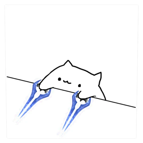 LAD Studio Bongo Cat Halo Energy Swords Sticker Vinyl Bumper Sticker Decal Waterproof 5