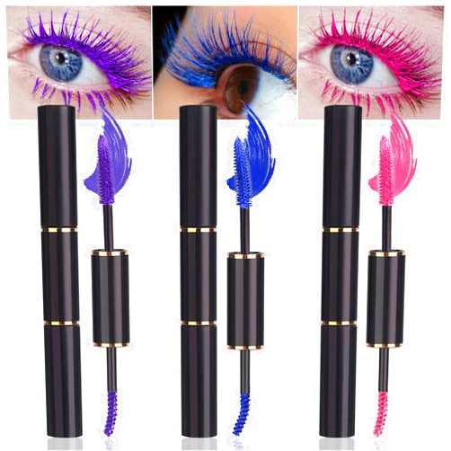 BONNIE CHOICE 3 Colors Double-Ended Colored Mascara Set for Eyelashes, Purple Blue Pink Colorful Mascara Waterproof Charming Long Lasting Voluminous Color Mascara Eye Makeup Christmas Gifts for Women