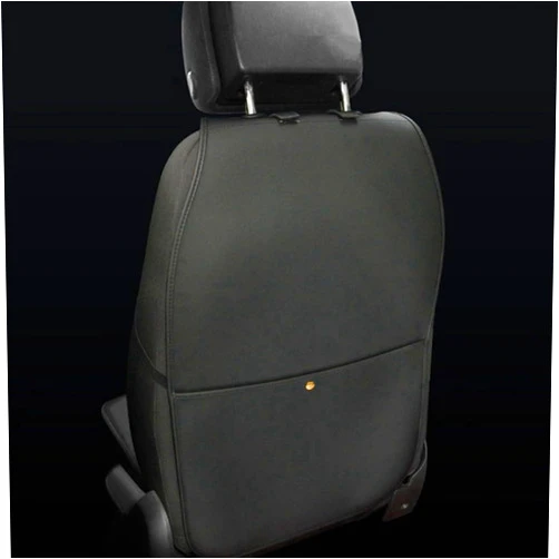 HCMAX 2 Pack Kick Mat Car Seat Back Protector Waterproof Easy to Clean Multifunctional Organizer Storage Bag Travel Accessory PU Leather Black