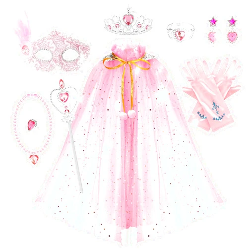 Fedio Princess Cape Set,11Pcs Princess Costume,Dress up Clothes for Girls Toddler Princess Dress up for Girl 3-8 Birthday Gift