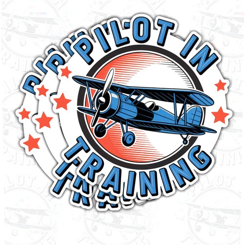Vybonz (3 Pcs) Pilot in Training Sticker – Aviation Student Vinyl Decal Waterproof for Laptop, Water Bottle, Car – Gift for Aspiring Pilots and Aviation Enthusiasts (3 Inch)