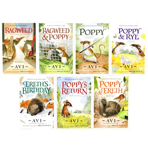 Avi Poppy Tales from Dimwood Volumes 1-7 Book Set by Avi: Ragweed, Ragweed & Poppy, Poppy, Poppy & Rye, Ereth’s Birthday, Poppy’s Return, and Poppy & Ereth
