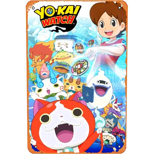 PIMPANT Yo-kai Watch Poster 9 8 x 12 Inches - Retro Vintage Metal Tin Sign for Home Bar Pub Garage Decor Movie Gifts