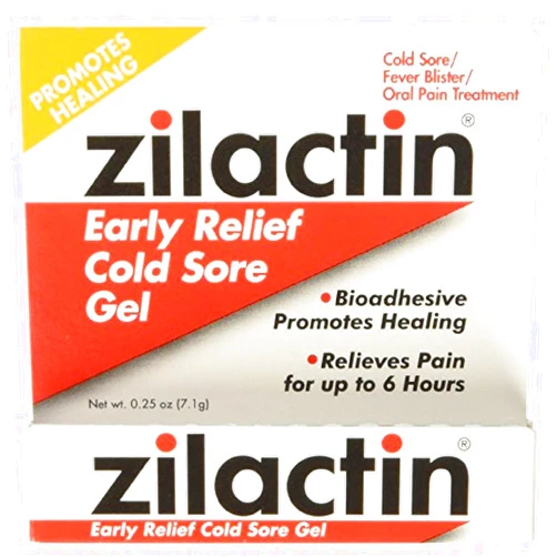 Zilactin Cold Sore Gel, Medicated Gel - 0.25 OzGel