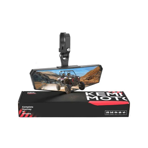 KEMIMOTO UTV Rear View Mirror, SXS UTV Mirror Clear View with 1.5-2 inch 360° Adjustable Low Profile Aluminum Clamp Compatible with Polaris RZR 1000 Pioneer Talon Kawasaki KRX Mule Can Am X3 Zforce