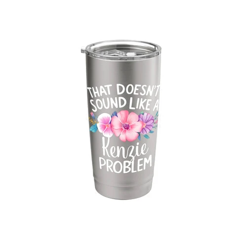 Retro Gift For Women Gift For Kenzie Kenzie Personalized Cute Flower Girls Kenzie Name Stainless Steel Insulated Tumbler
