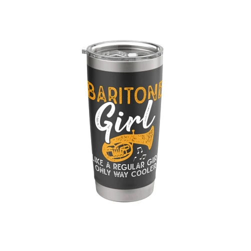 Marching Band Gifts for Baritone Player Baritone Girl Like A Regular Girl Funny Baritone Horn Stainless Steel Insulated Tumbler