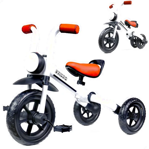 KRIDDO 2-in-1 Kids Balance Bike and Kids Tricycle for 2 to 5 Year Old, Toddler Balance Bike with Detachable Pedals, Tricycles for 3-5 Year Olds with Stitched Soft Grip, White