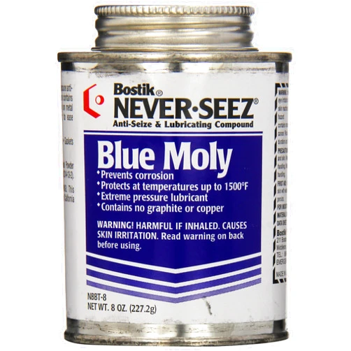 Bostik 535-NBBT-8 Never-Seez Model NBBT-8 Blue Moly Anti-Seize Compound, -150 Degree F Lower Temperature Rating to 1500 Degree F Upper Temperature Rating, 8 fl. oz. Brush Top Can
