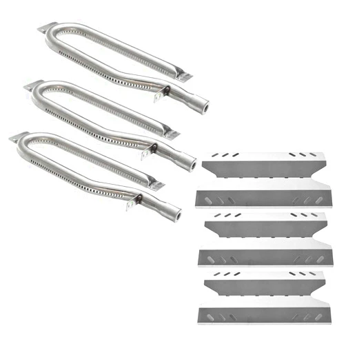 Hisencn Grill Repair Kit Replacement for Members Mark BQ05046-6, BBQ Pro BQ05041-28, BQ51009, Sam's Club, Outdoor Gourmet Gas Grill Models, Stainless Steel Pipe Burner Tube, Heat Plate Tent Shield